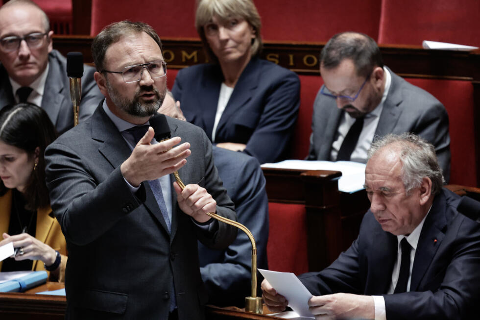 Le ministre charg&eacute; des Relations avec le Parlement Patrick Mignola (MoDem), le 11 juin 2025 &agrave; l'Asssembl&eacute;e nationale