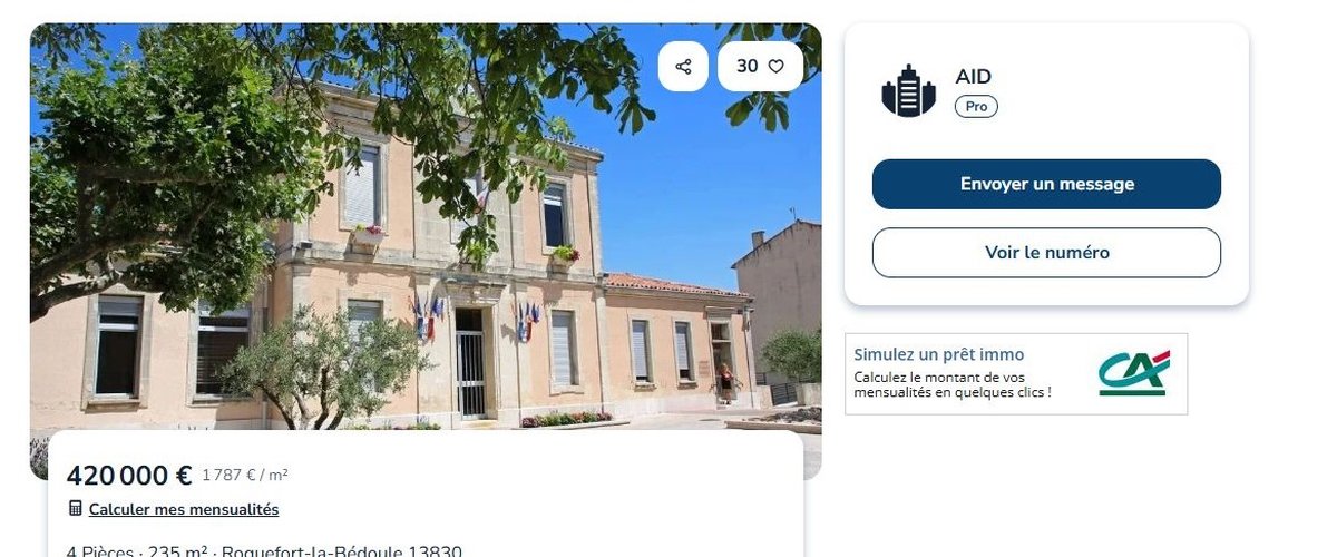 , 420 000 euros, 235 m2, grande terrasse… : comment cette mairie datant de 1885 s&rsquo;est retrouv&eacute;e en vente sur Leboncoin